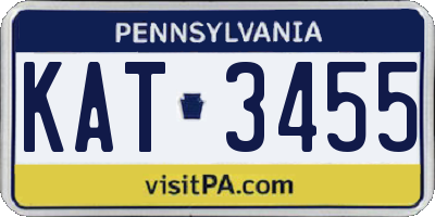 PA license plate KAT3455