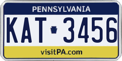 PA license plate KAT3456