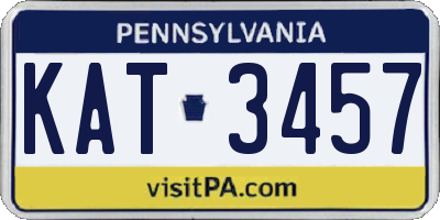 PA license plate KAT3457