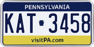 PA license plate KAT3458