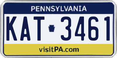 PA license plate KAT3461