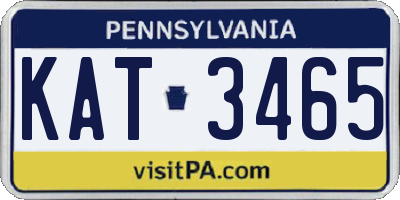 PA license plate KAT3465