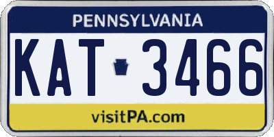 PA license plate KAT3466