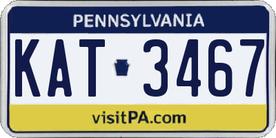 PA license plate KAT3467