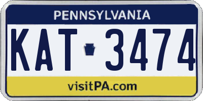 PA license plate KAT3474