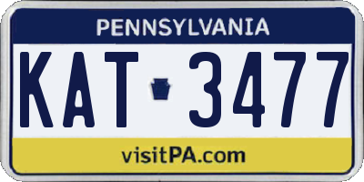PA license plate KAT3477