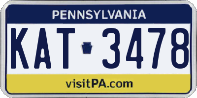 PA license plate KAT3478