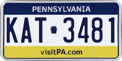 PA license plate KAT3481