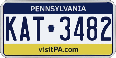 PA license plate KAT3482