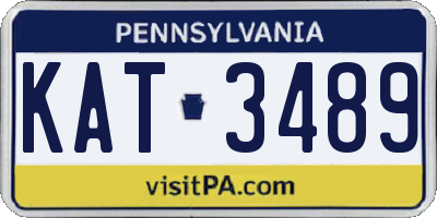 PA license plate KAT3489