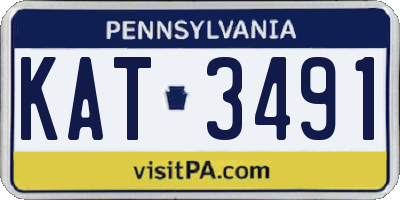 PA license plate KAT3491