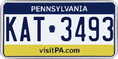PA license plate KAT3493
