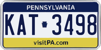 PA license plate KAT3498