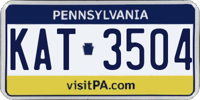 PA license plate KAT3504