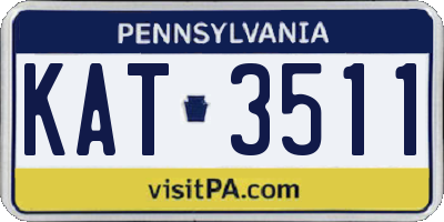 PA license plate KAT3511