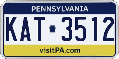 PA license plate KAT3512