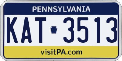 PA license plate KAT3513