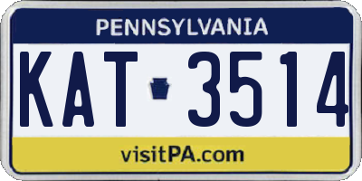 PA license plate KAT3514