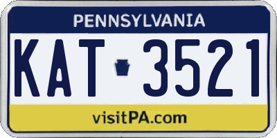 PA license plate KAT3521