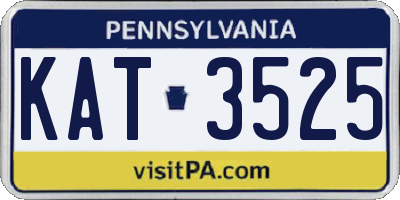 PA license plate KAT3525