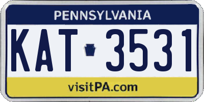 PA license plate KAT3531