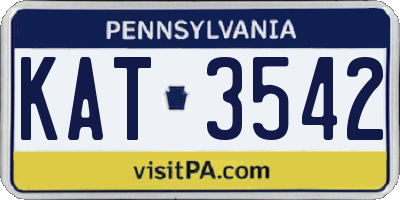 PA license plate KAT3542