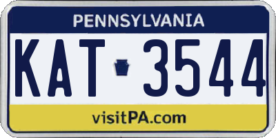 PA license plate KAT3544
