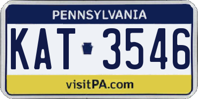 PA license plate KAT3546