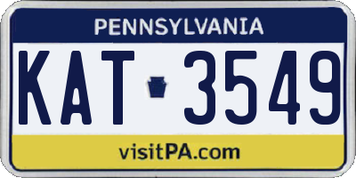 PA license plate KAT3549