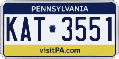 PA license plate KAT3551