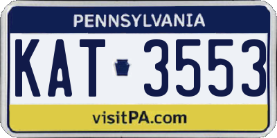 PA license plate KAT3553