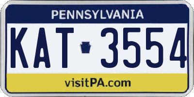 PA license plate KAT3554