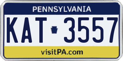 PA license plate KAT3557
