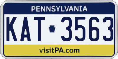 PA license plate KAT3563