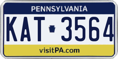 PA license plate KAT3564