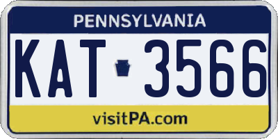 PA license plate KAT3566