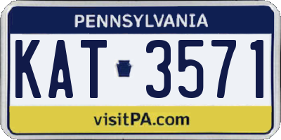 PA license plate KAT3571