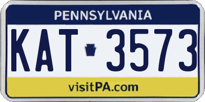 PA license plate KAT3573