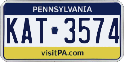 PA license plate KAT3574
