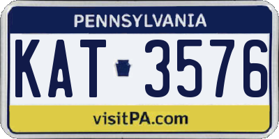 PA license plate KAT3576