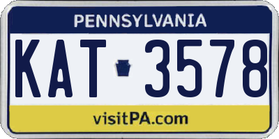 PA license plate KAT3578