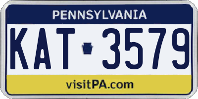 PA license plate KAT3579