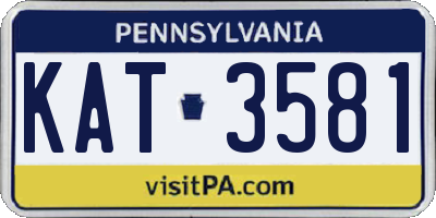 PA license plate KAT3581