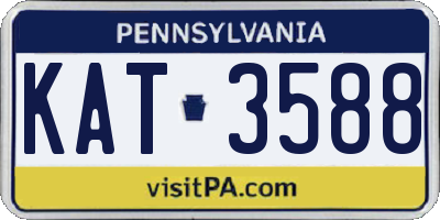 PA license plate KAT3588