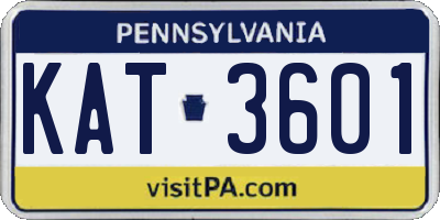 PA license plate KAT3601