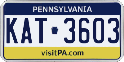 PA license plate KAT3603