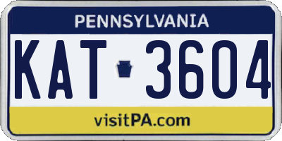 PA license plate KAT3604