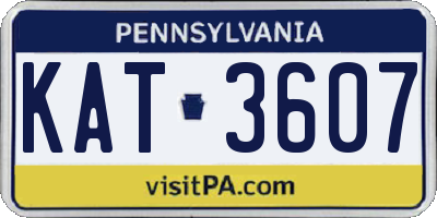 PA license plate KAT3607