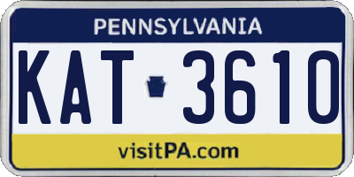 PA license plate KAT3610