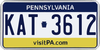 PA license plate KAT3612